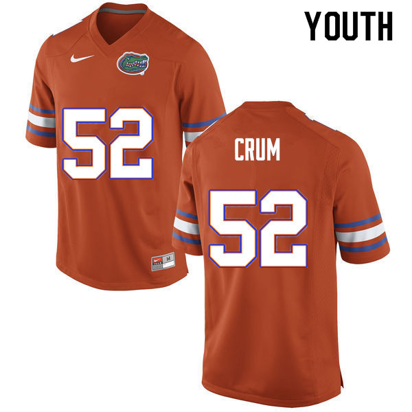 Youth #52 Quaylin Crum Florida Gators College Football Jerseys Sale-Orange
